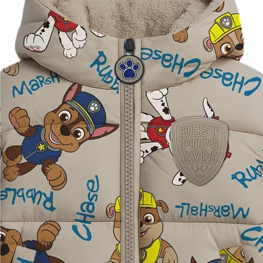 Macy's Kids Puffer Jacket with Cartoon Characters - Tan - Picture 2 of 4